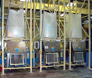 Big-Bag-Austragestation macht dem Staub ein Ende und verbessert die Produktivität einer Produktionslinie für Geschirrspüler Spülmitteltabletten